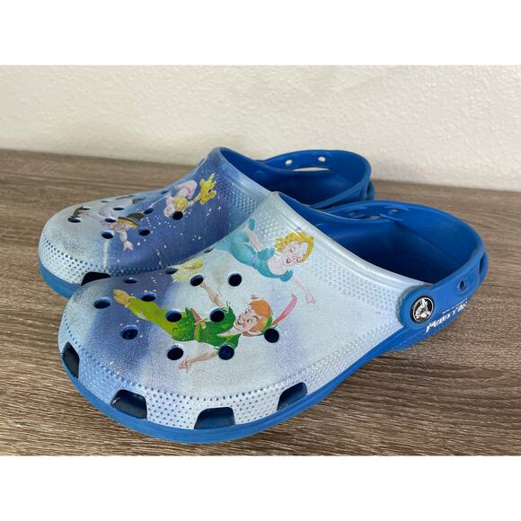 Crocs x Disney Peter Pan Clogs Blue Tinker Bell Lost Boys Collab Men 7 W 9 - Picture 3 of 10
